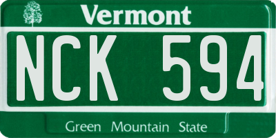 VT license plate NCK594