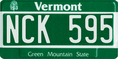 VT license plate NCK595