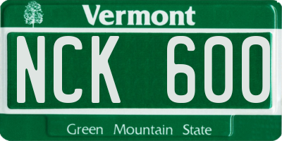 VT license plate NCK600