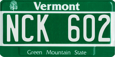 VT license plate NCK602