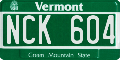 VT license plate NCK604