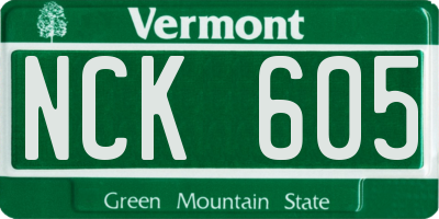 VT license plate NCK605