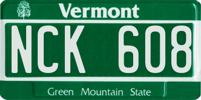 VT license plate NCK608