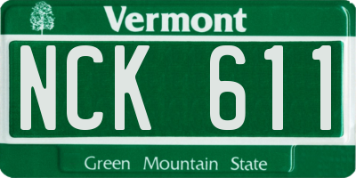 VT license plate NCK611
