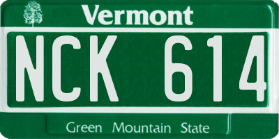 VT license plate NCK614