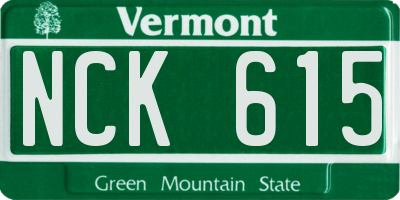 VT license plate NCK615