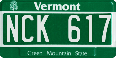 VT license plate NCK617