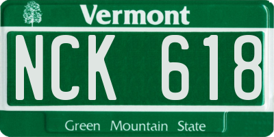 VT license plate NCK618
