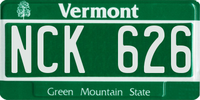 VT license plate NCK626