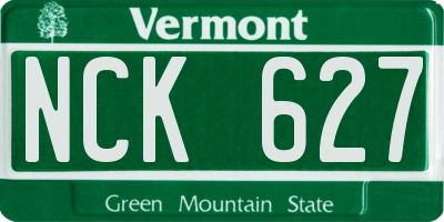 VT license plate NCK627