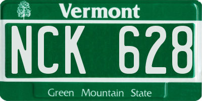VT license plate NCK628