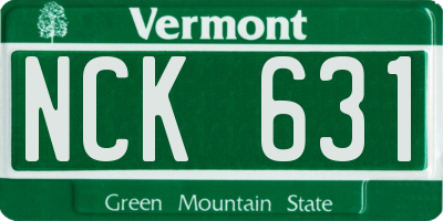 VT license plate NCK631