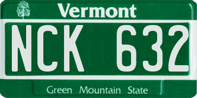 VT license plate NCK632