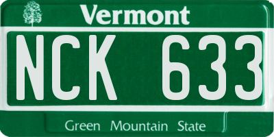 VT license plate NCK633
