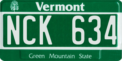 VT license plate NCK634