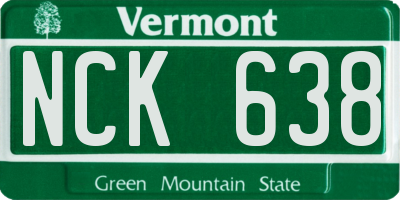 VT license plate NCK638