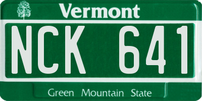 VT license plate NCK641