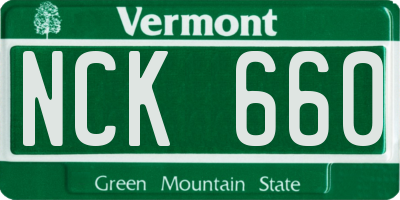 VT license plate NCK660