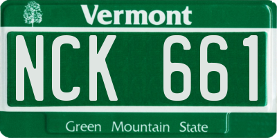 VT license plate NCK661