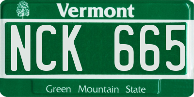VT license plate NCK665