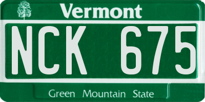 VT license plate NCK675