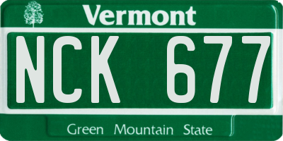 VT license plate NCK677
