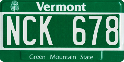 VT license plate NCK678