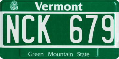 VT license plate NCK679