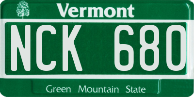 VT license plate NCK680
