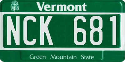 VT license plate NCK681