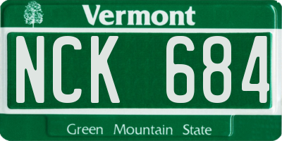 VT license plate NCK684