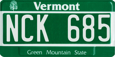 VT license plate NCK685