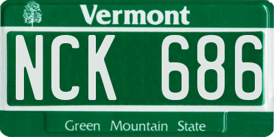 VT license plate NCK686