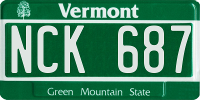 VT license plate NCK687
