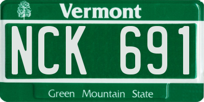 VT license plate NCK691
