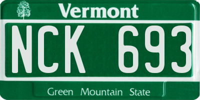 VT license plate NCK693
