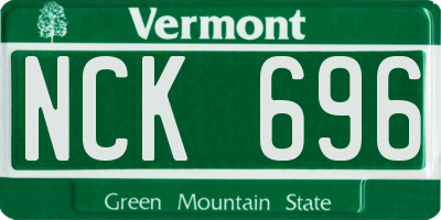 VT license plate NCK696