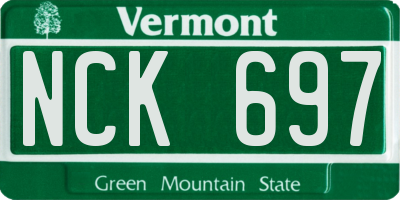 VT license plate NCK697