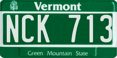 VT license plate NCK713