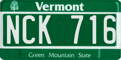 VT license plate NCK716