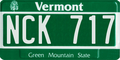 VT license plate NCK717