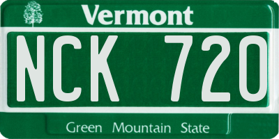 VT license plate NCK720
