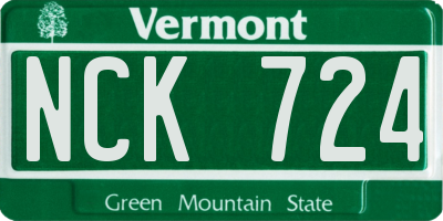 VT license plate NCK724