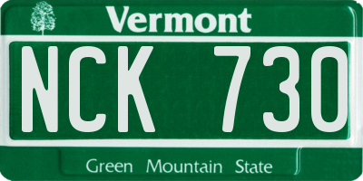 VT license plate NCK730