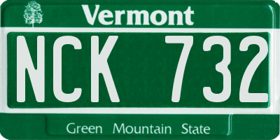 VT license plate NCK732