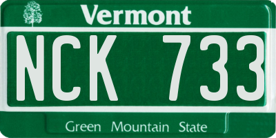 VT license plate NCK733