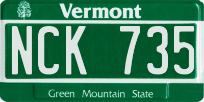 VT license plate NCK735