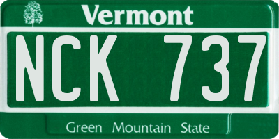 VT license plate NCK737