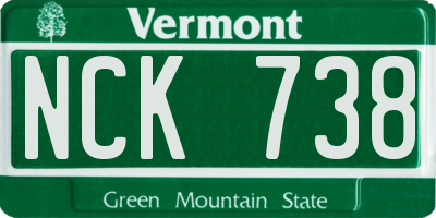 VT license plate NCK738