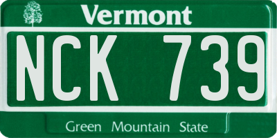 VT license plate NCK739